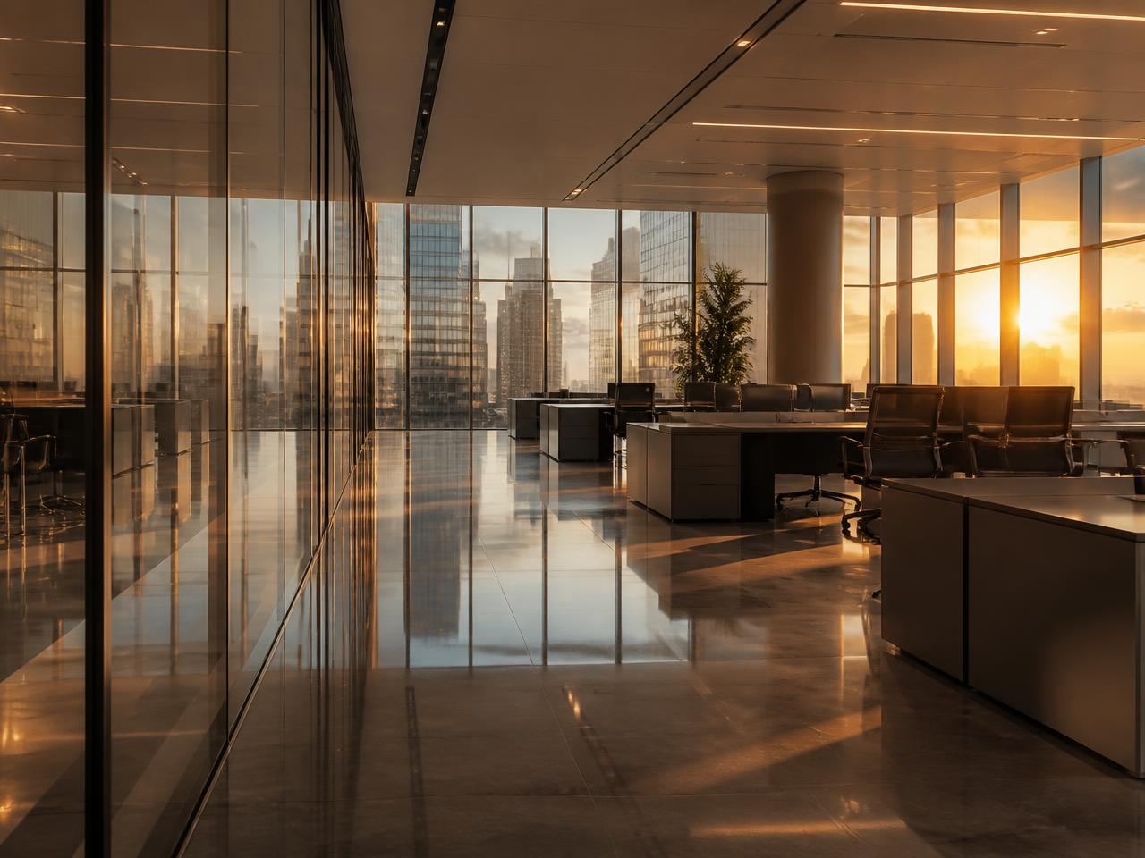 Immaculate modern office after a professional office cleaning in National City, California